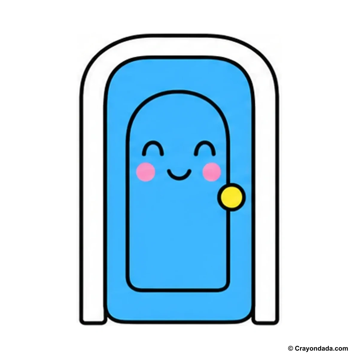 How to Draw a Cute Door finished drawing