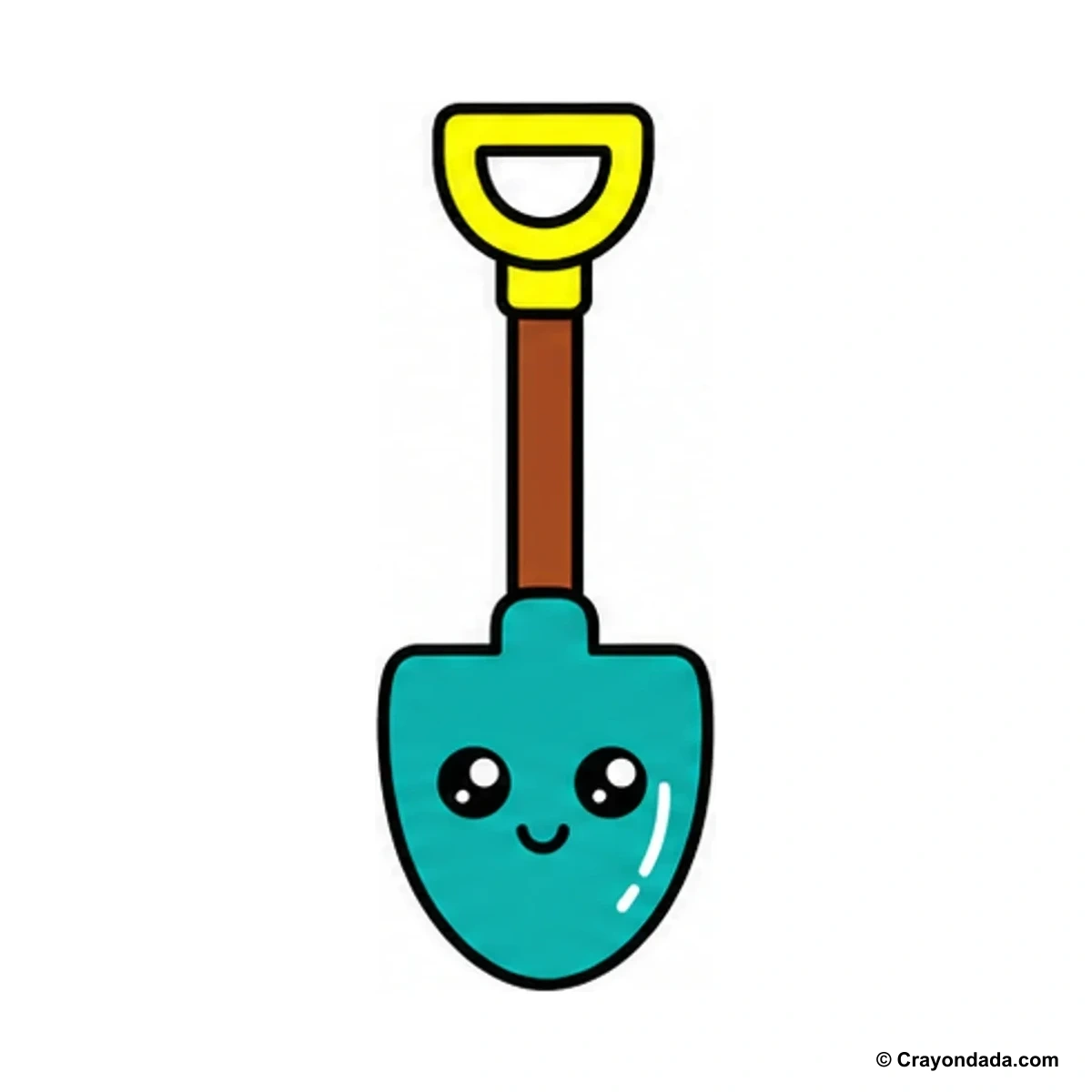 How to Draw a Cute Garden Shovel finished drawing