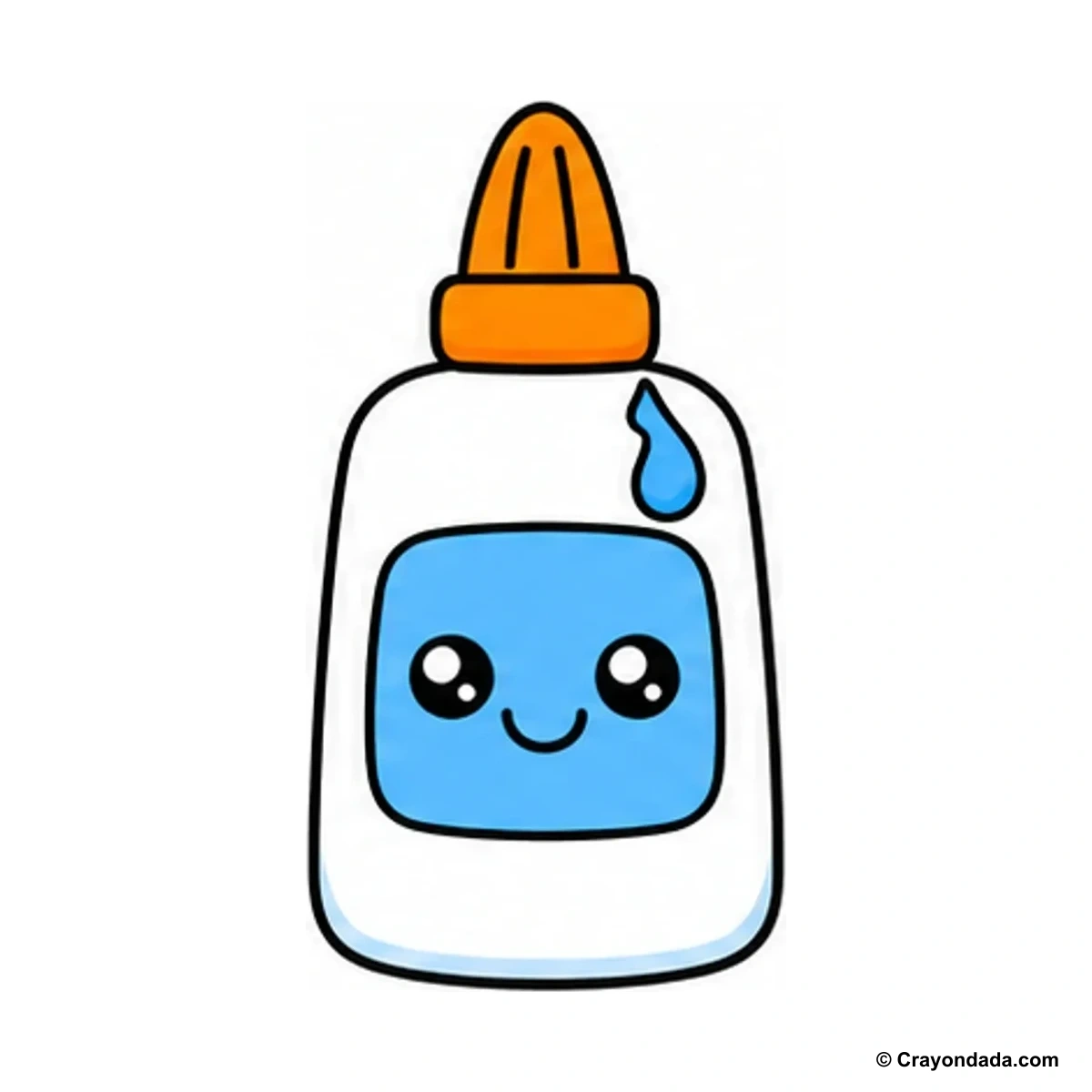 How to Draw a Cute Glue Bottle finished drawing