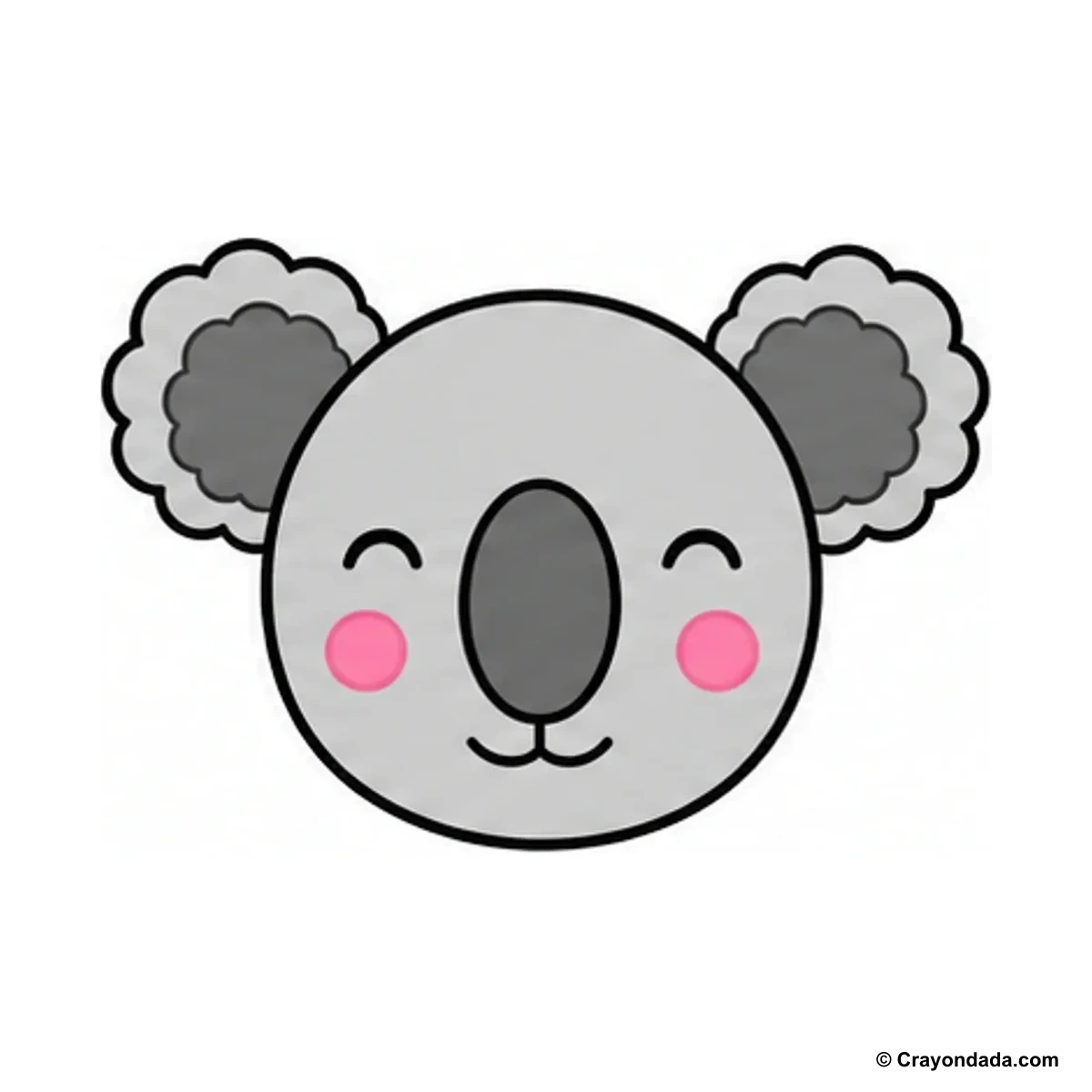 How to Draw a Cute Koala Face finished drawing