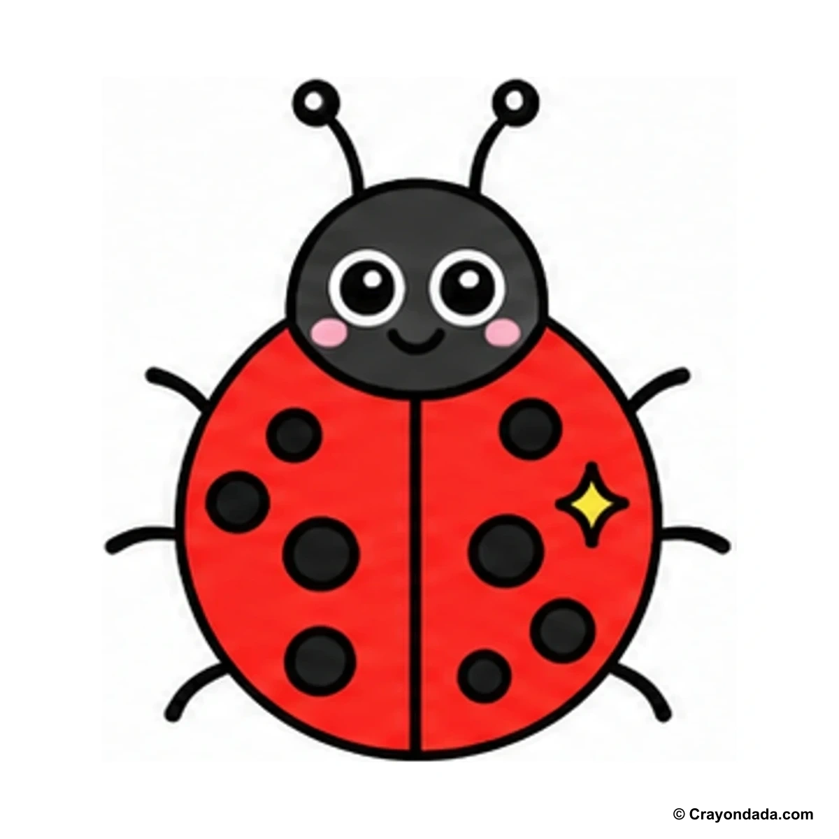 How to Draw a Cute Ladybug finished drawing