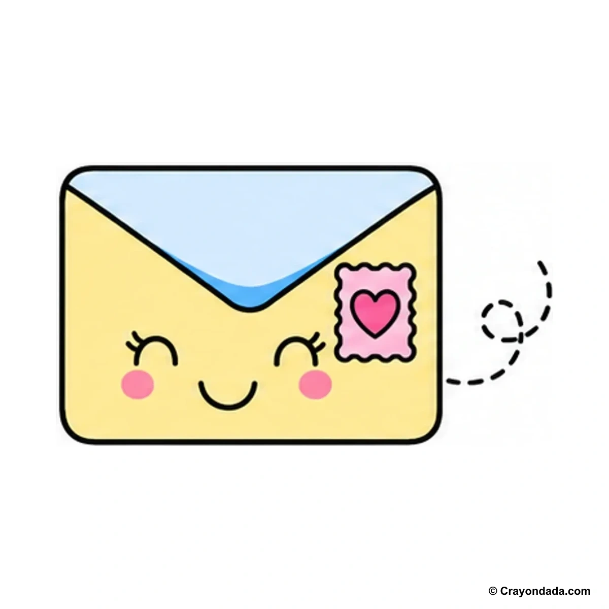 How to Draw a Cute Mail Letter finished drawing