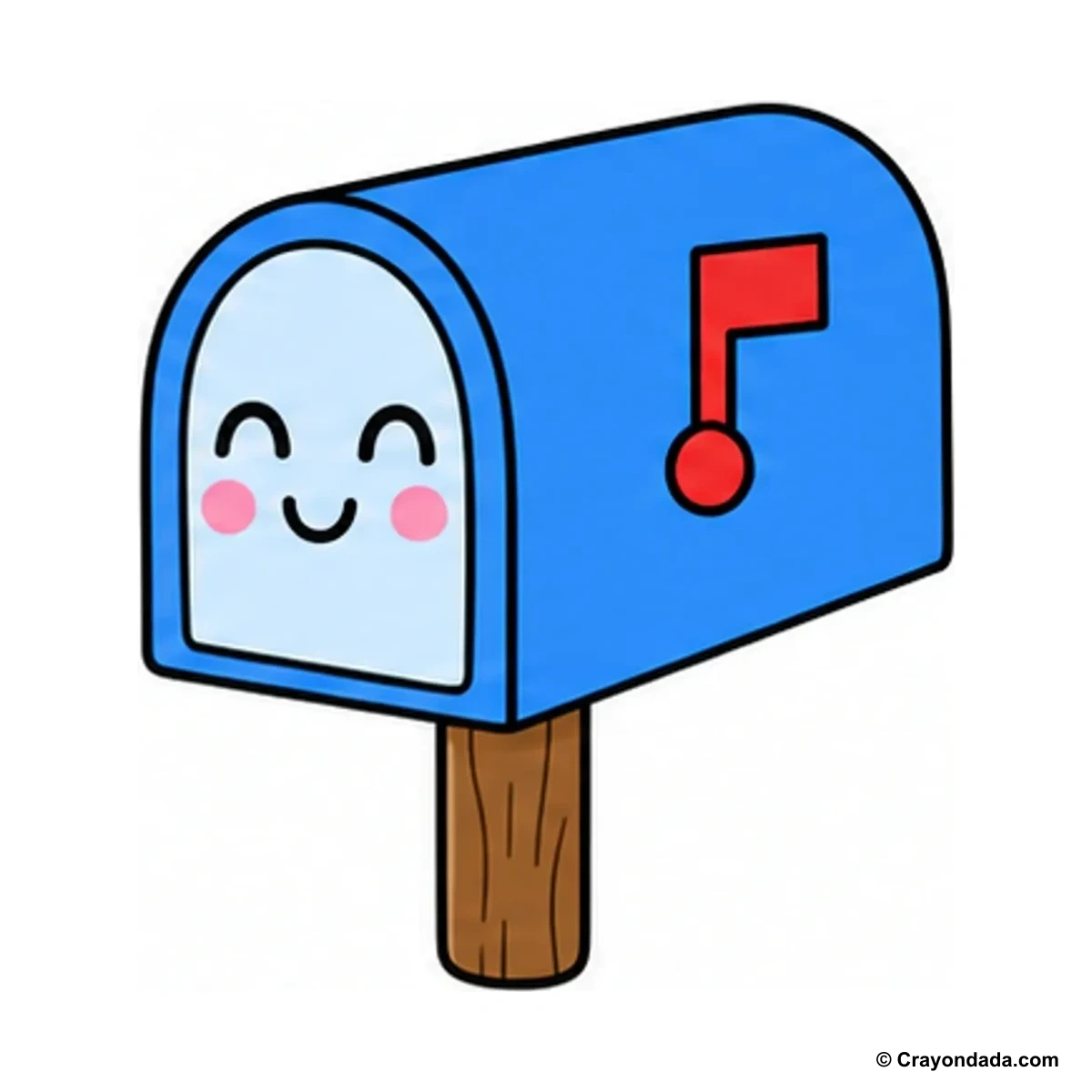 How to Draw a Cute Mailbox finished drawing