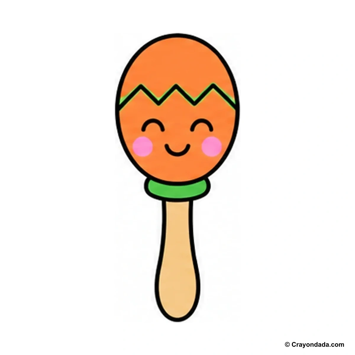 How to Draw a Cute Maraca finished drawing
