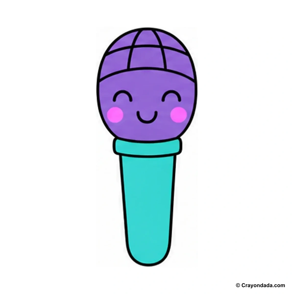 How to Draw a Cute Microphone finished drawing
