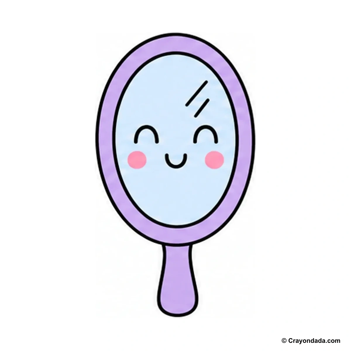 How to Draw a Cute Mirror finished drawing