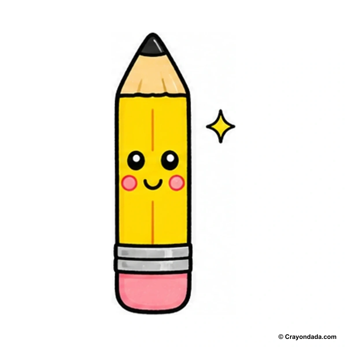 How to Draw a Cute Pencil finished drawing