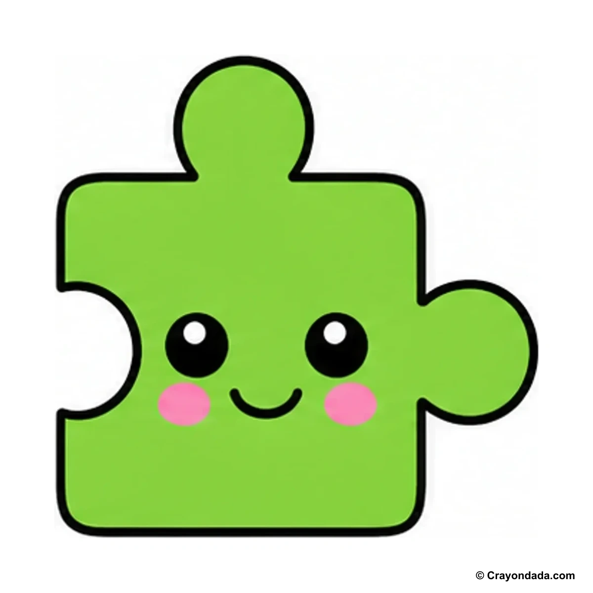 How to Draw a Cute Puzzle Piece finished drawing
