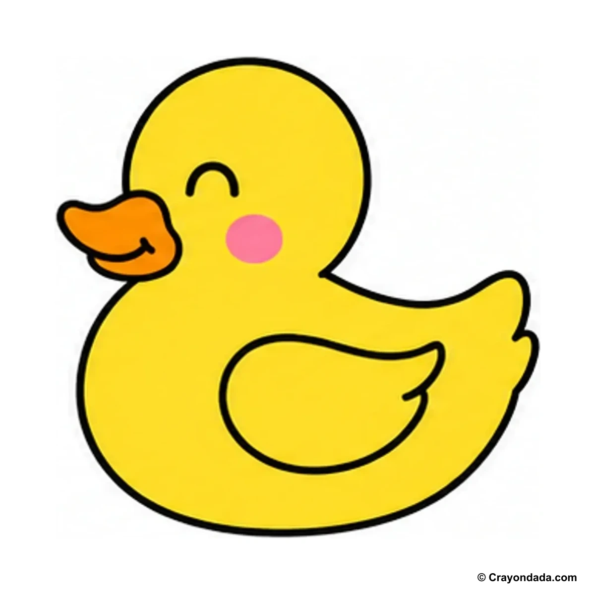 How to Draw a Cute Rubber Duck finished drawing