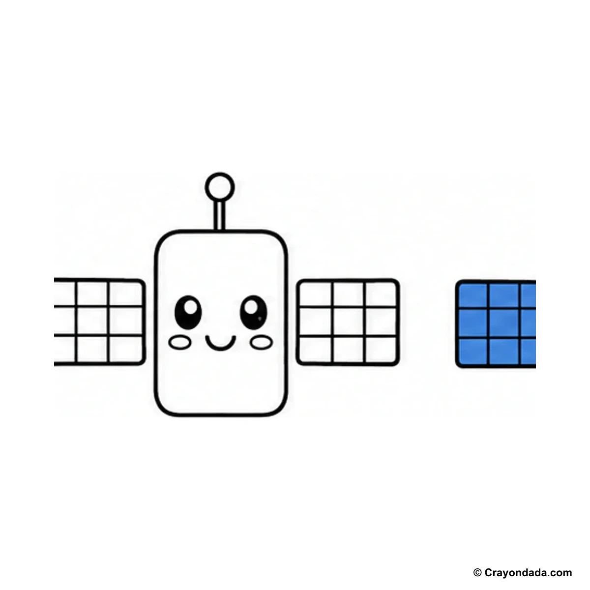 How to Draw a Cute Satellite finished drawing