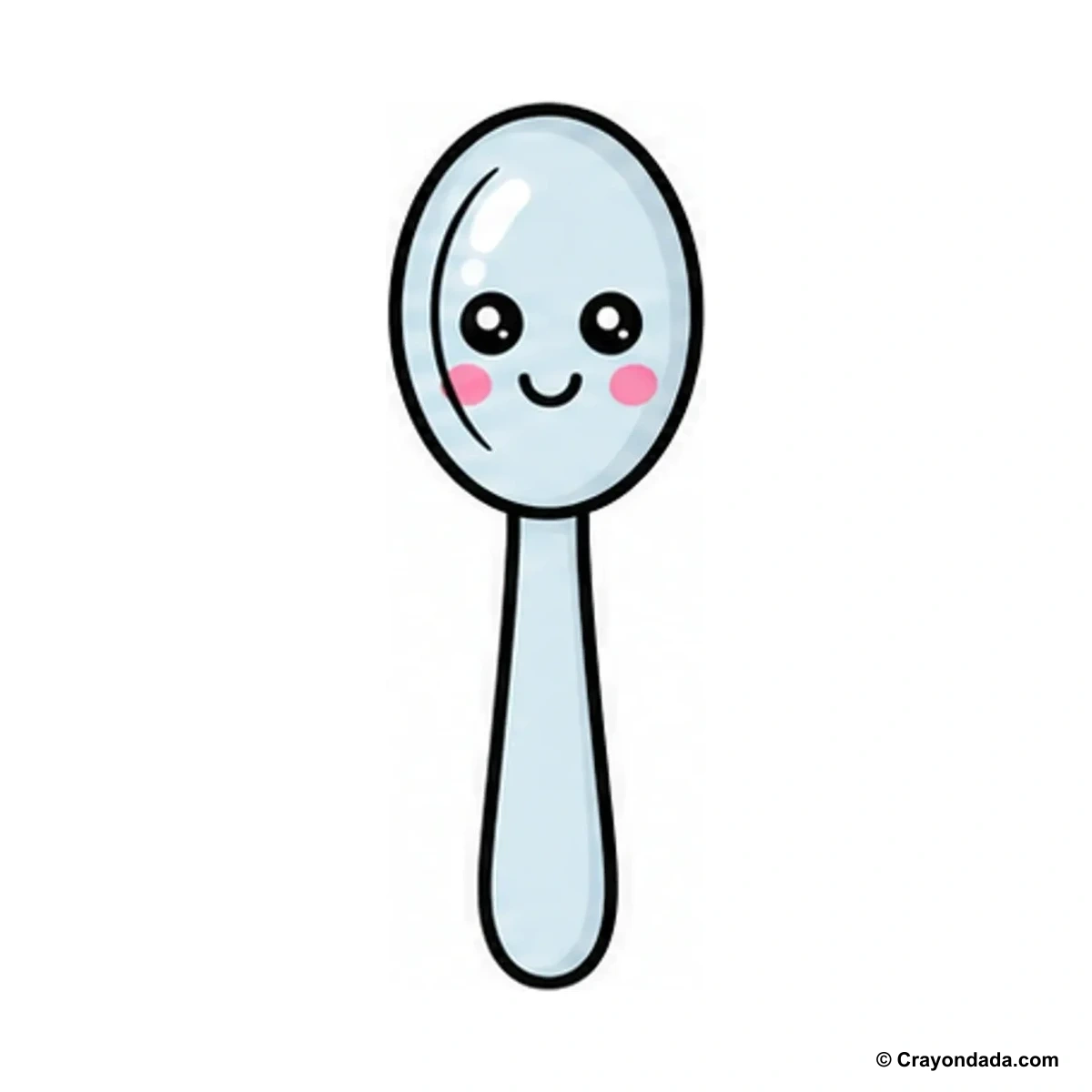How to Draw a Cute Spoon finished drawing