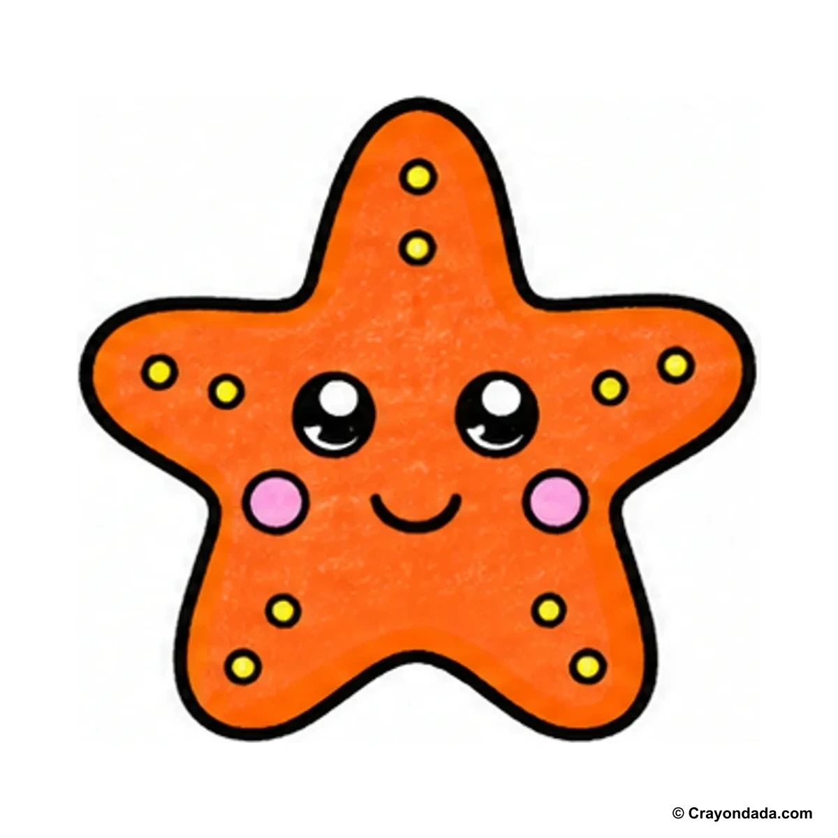 How to Draw a Cute Starfish finished drawing