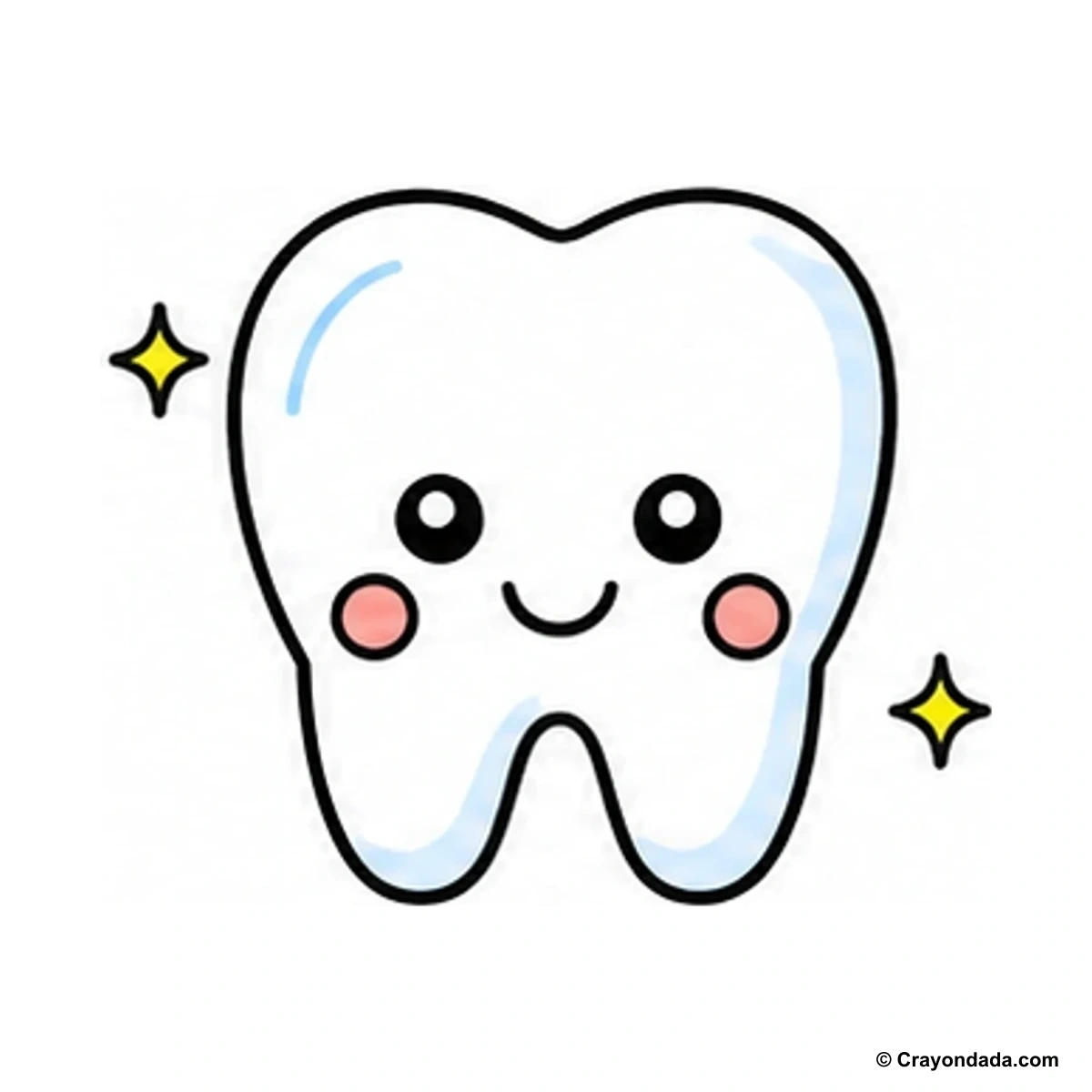 How to Draw a Cute Tooth finished drawing