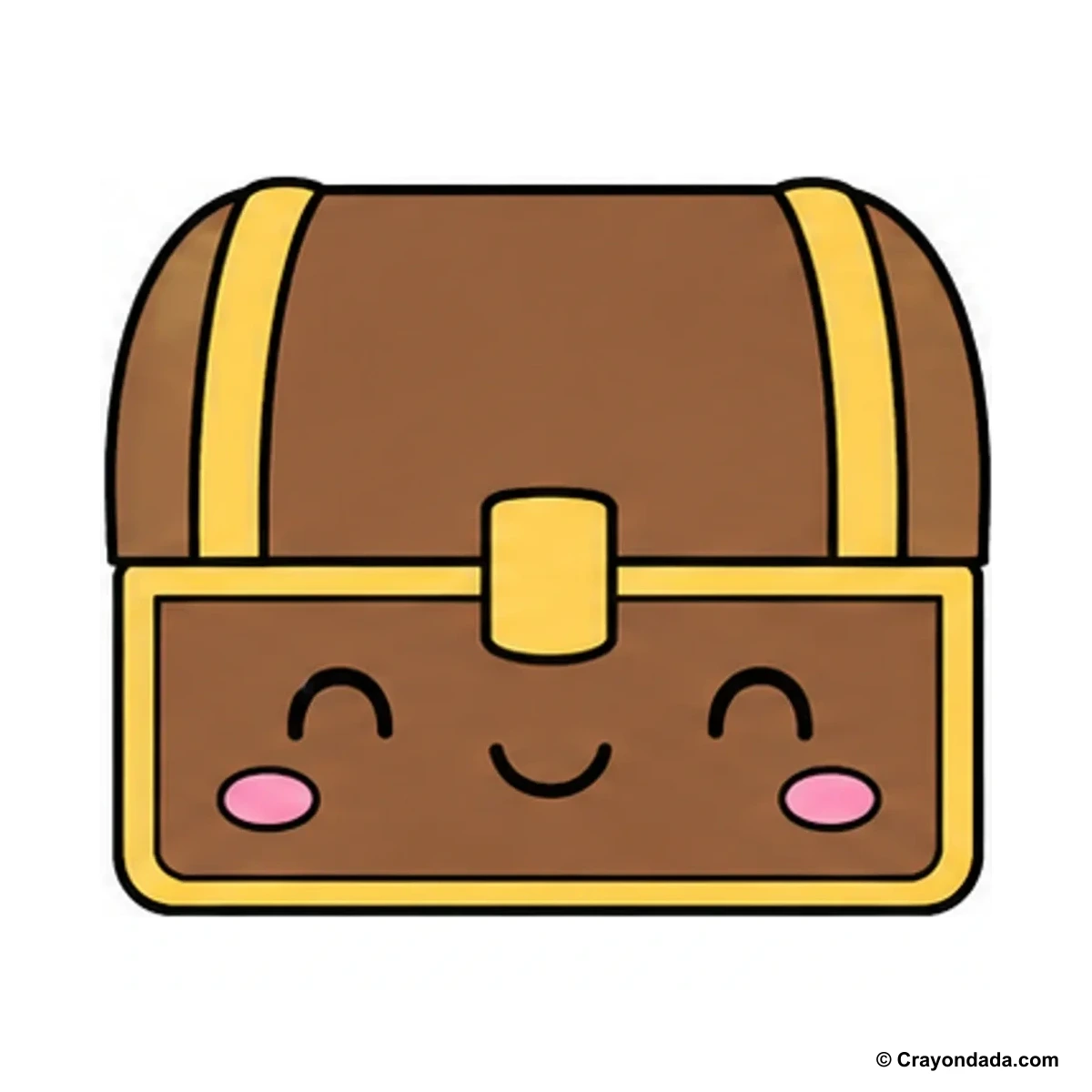 How to Draw a Cute Treasure Chest finished drawing