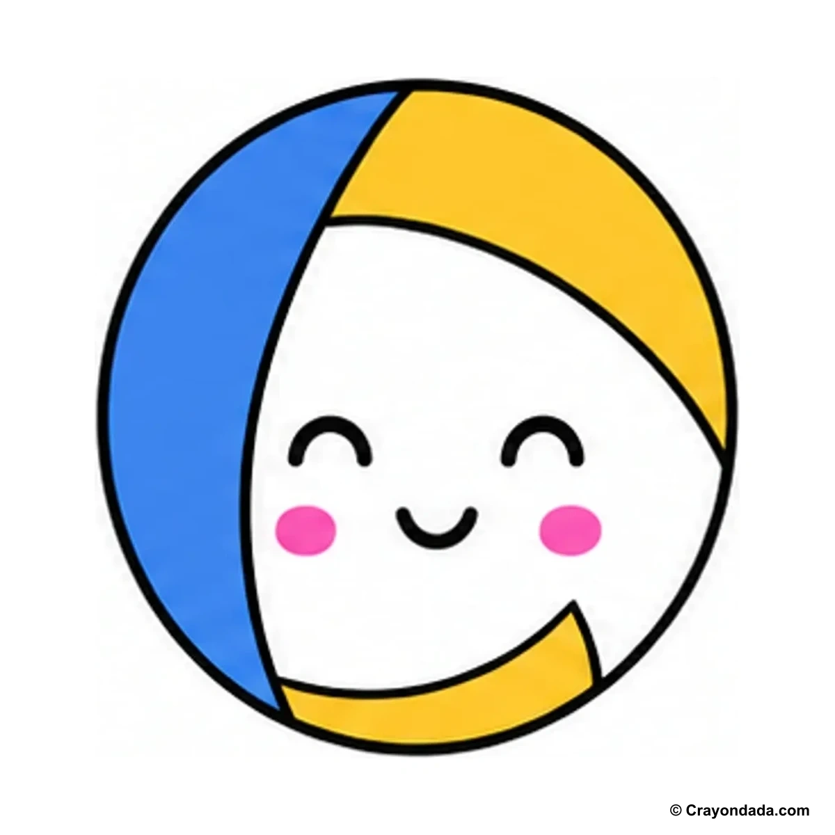 How to Draw a Cute Volleyball finished drawing