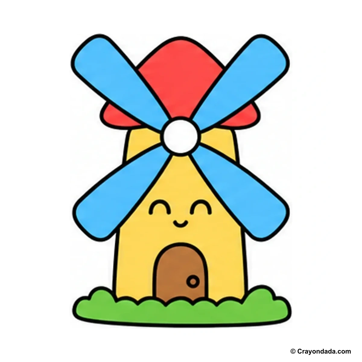 How to Draw a Cute Windmill finished drawing
