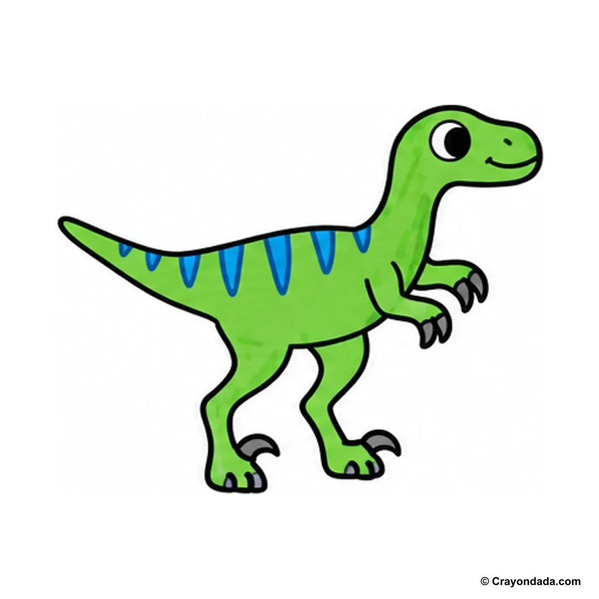 How to Draw a Deinonychus finished drawing