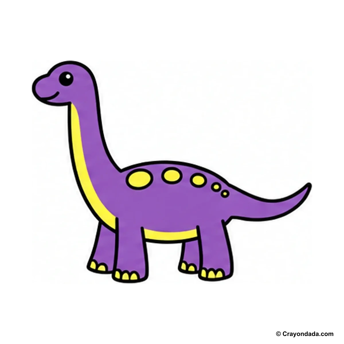 How to Draw a Diplodocus finished drawing