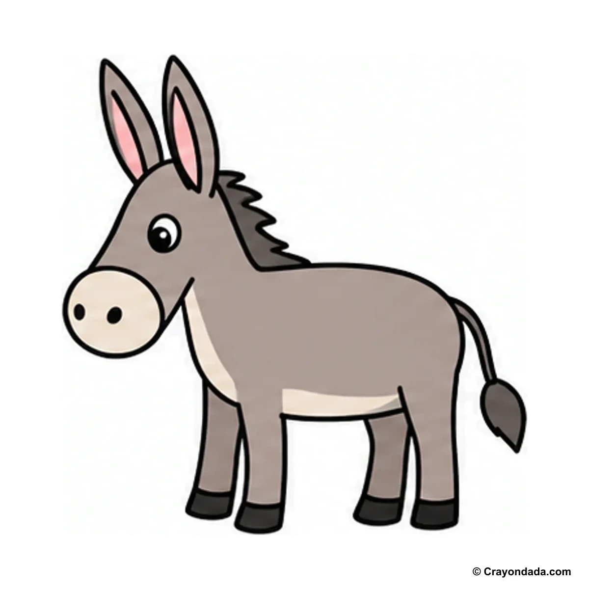 How to Draw a Donkey finished drawing