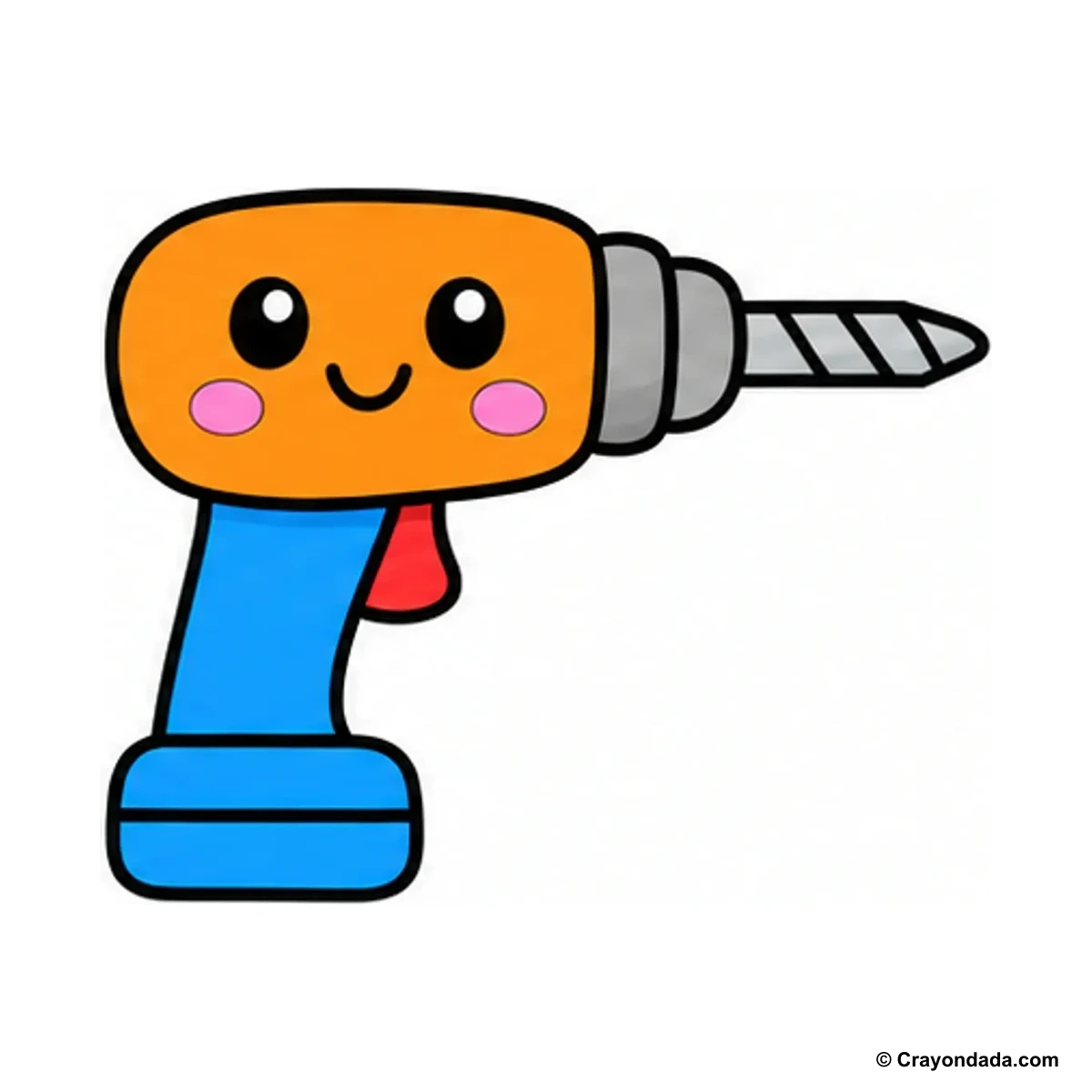 How to Draw a Drill finished drawing