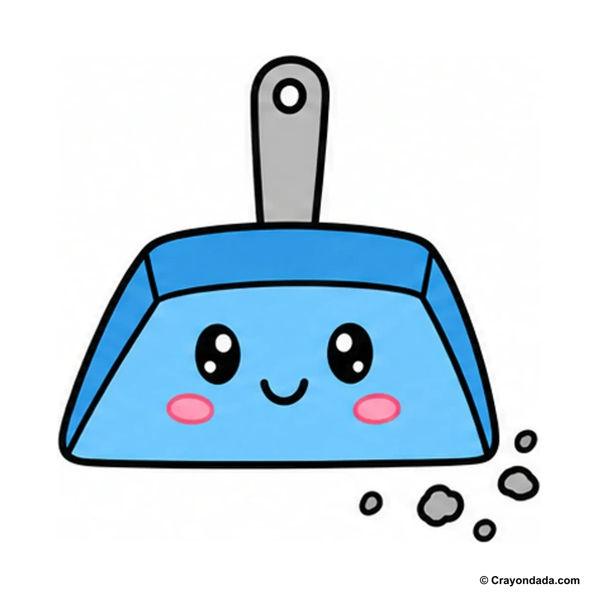 How to Draw a Dustpan finished drawing