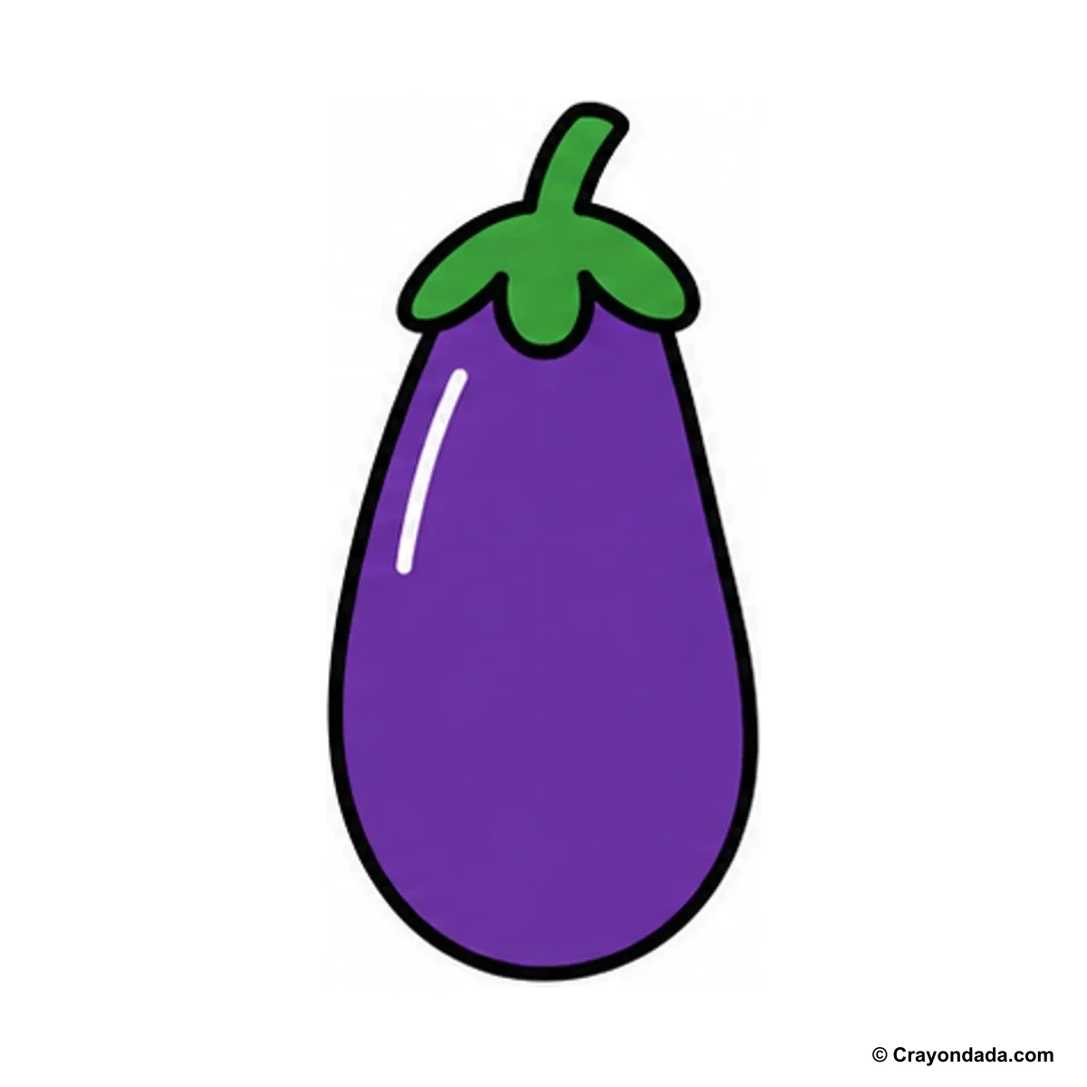 How to Draw an Eggplant finished drawing