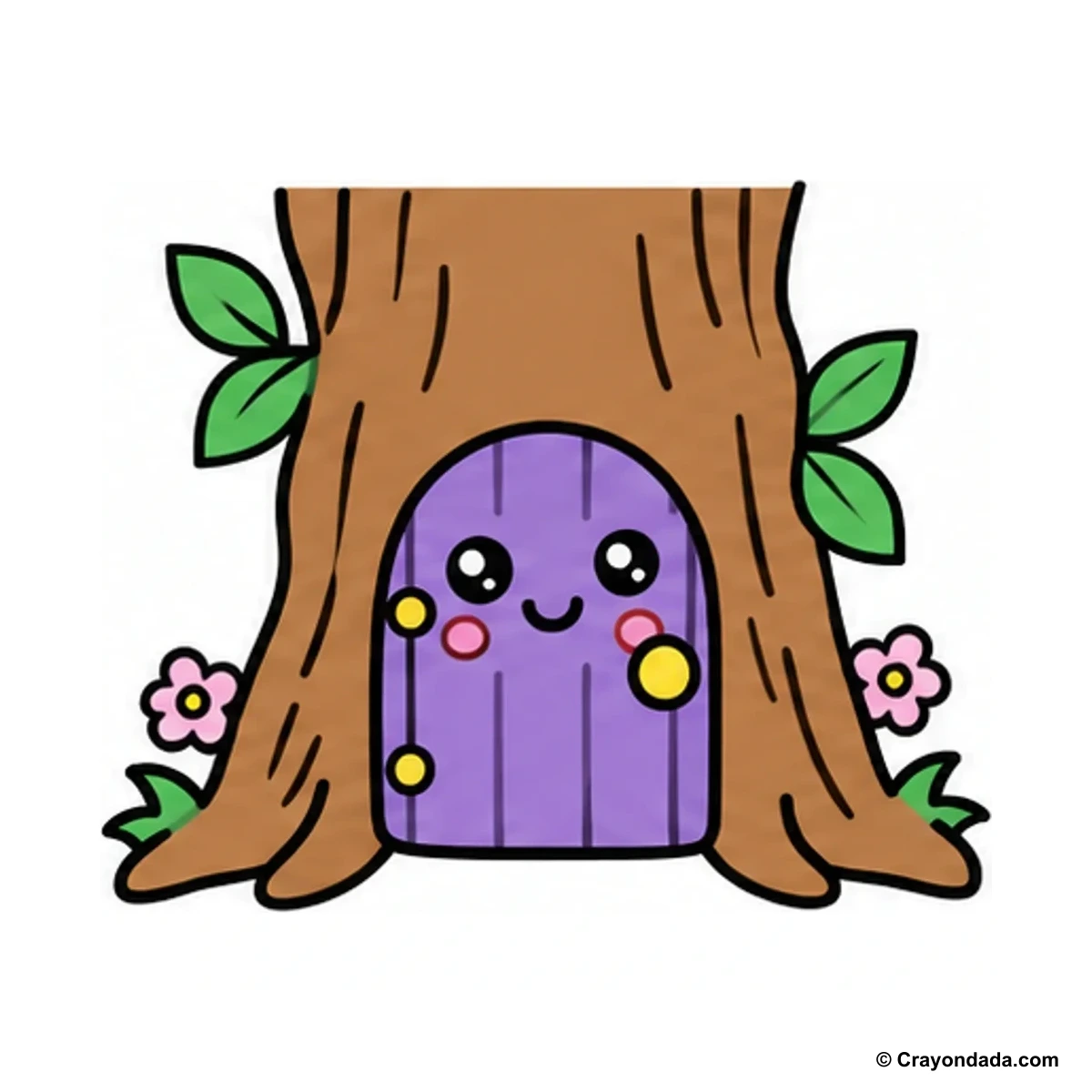 How to Draw a Fairy Door finished drawing