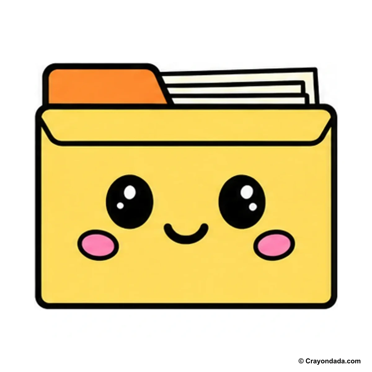 How to Draw a File Folder finished drawing