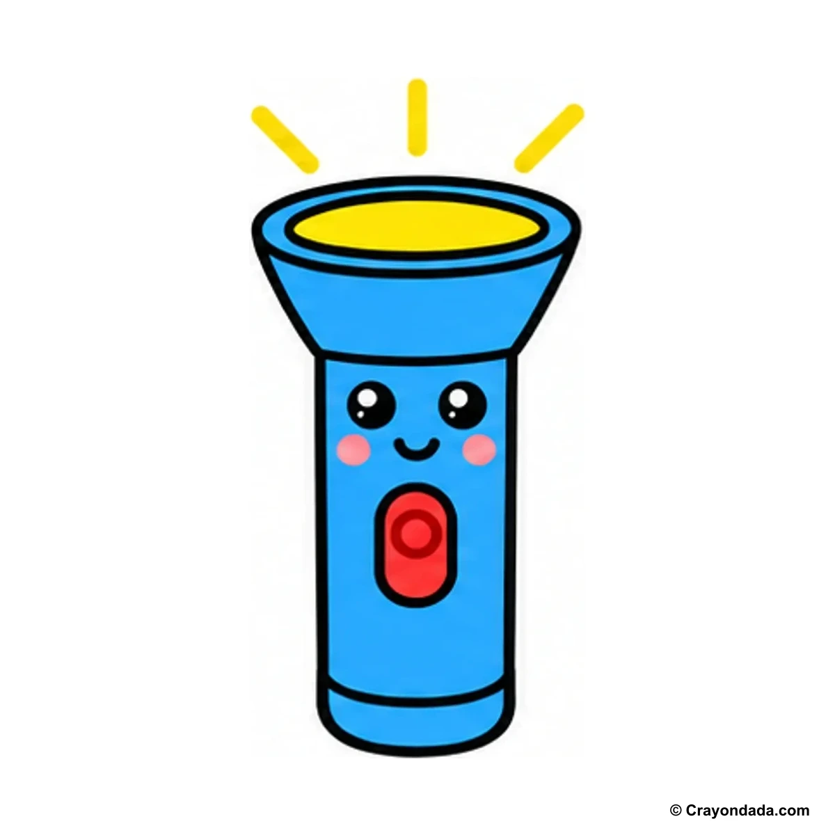 How to Draw a Flashlight finished drawing