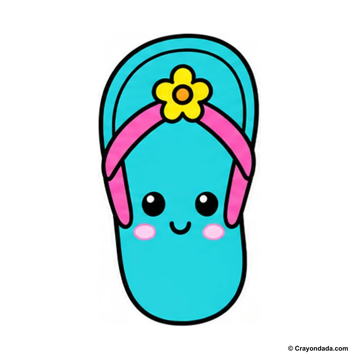 How to Draw a Flip-Flop finished drawing
