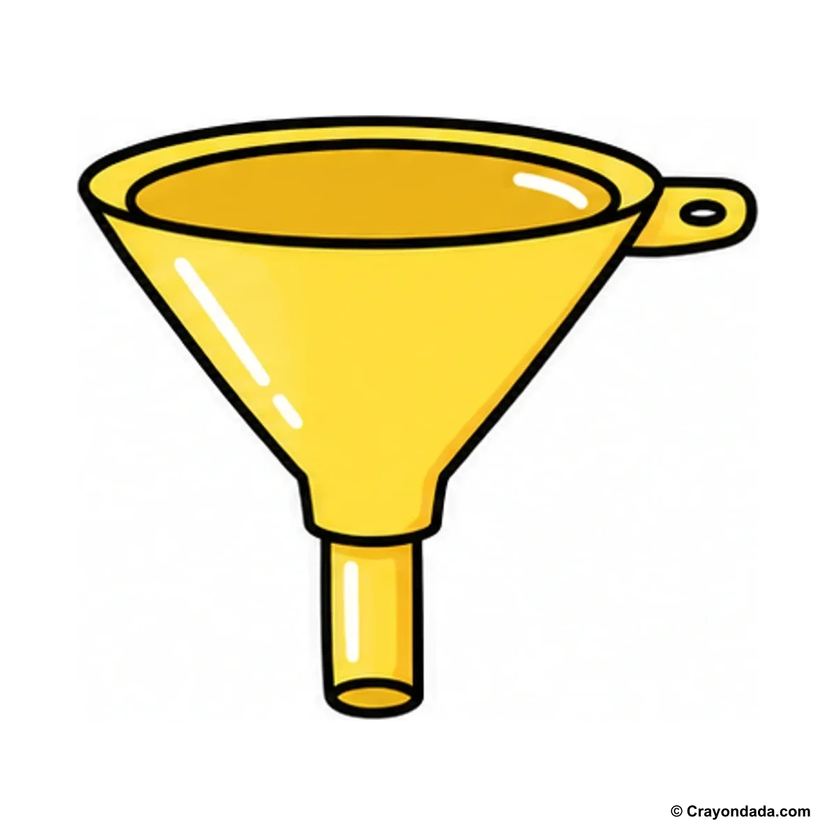 How to Draw a Funnel finished drawing