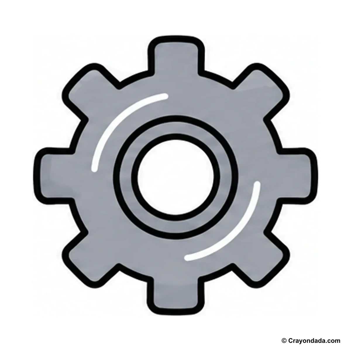 How to Draw a Gear finished drawing