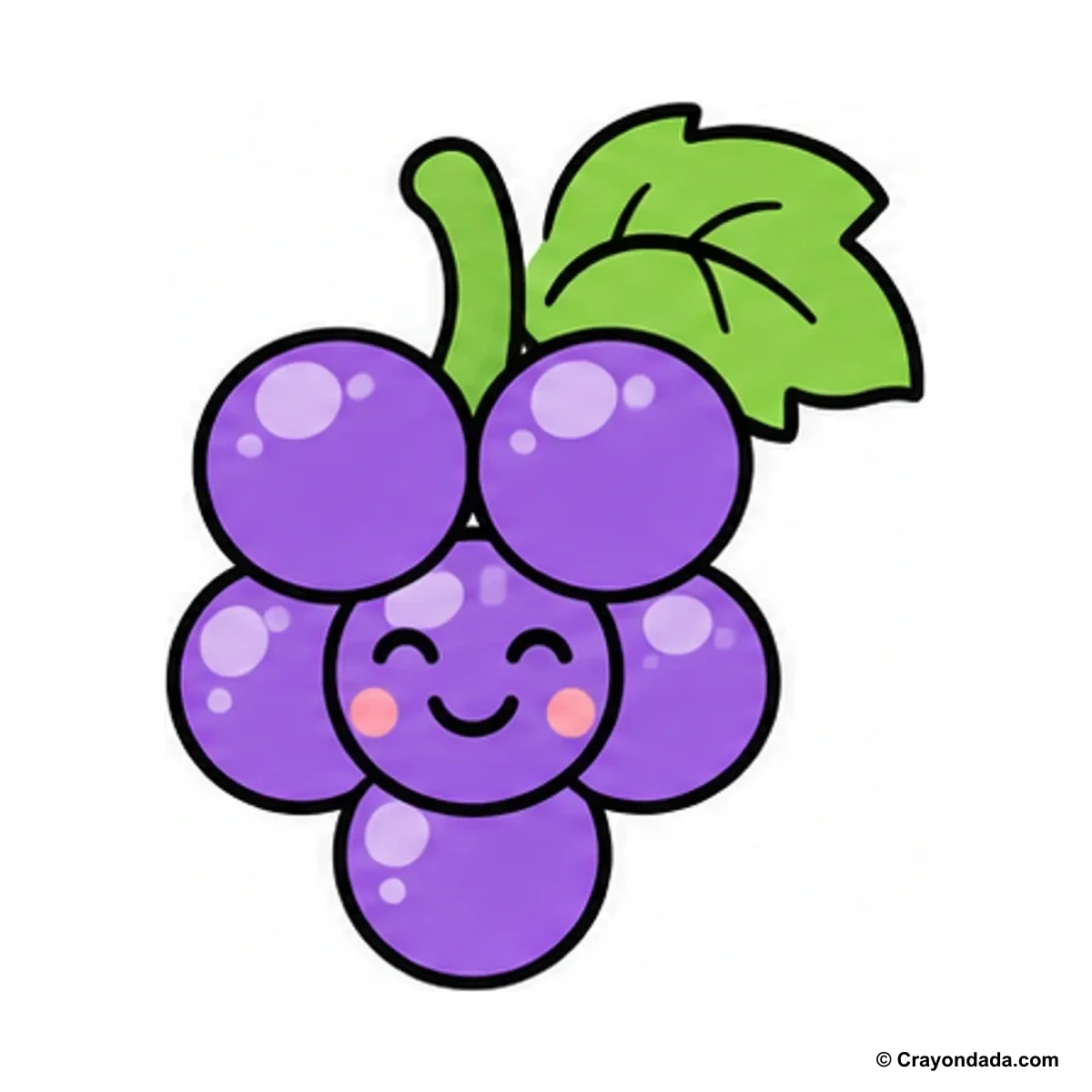 How to Draw Grapes finished drawing