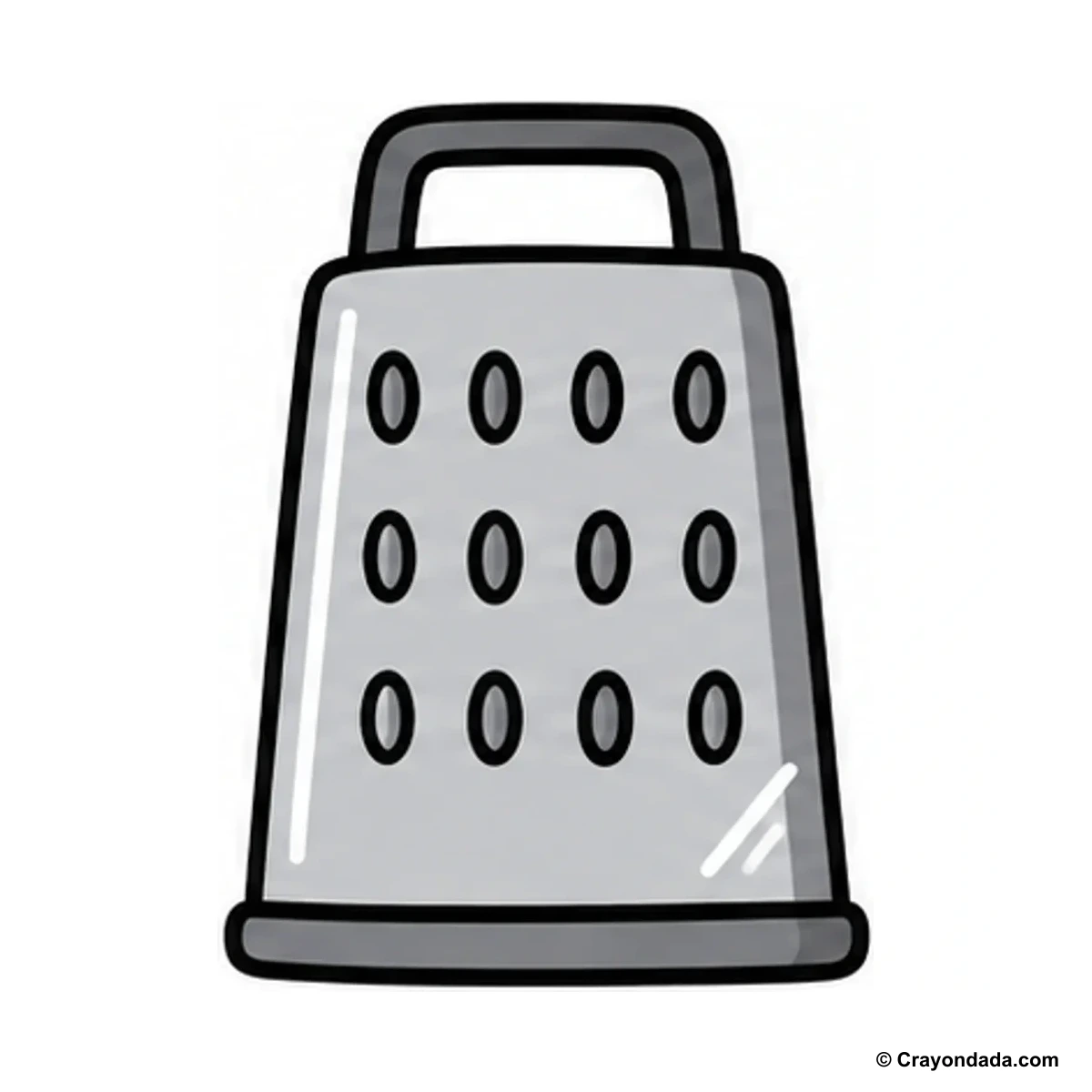 How to Draw a Grater finished drawing