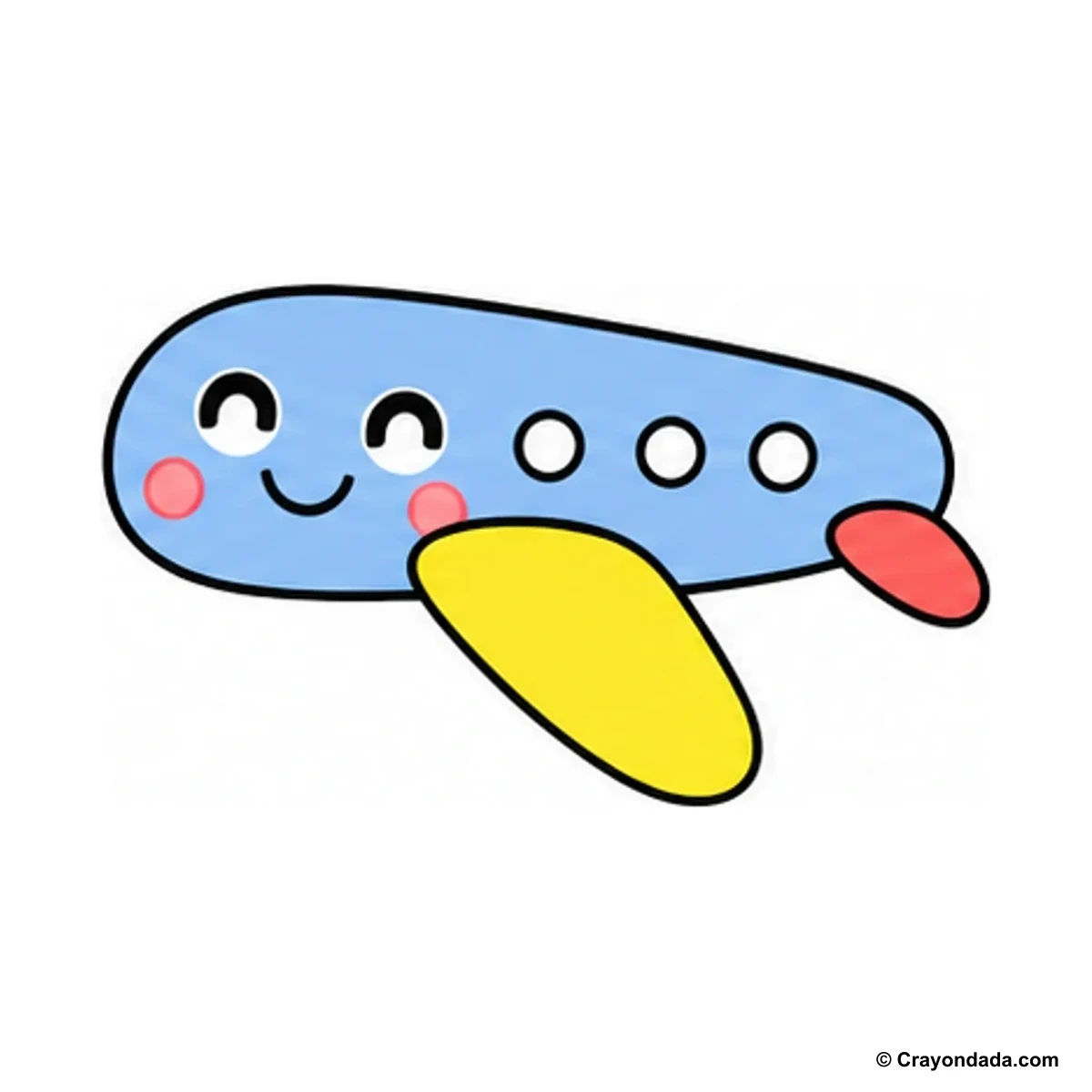 How to Draw a Happy Airplane finished drawing