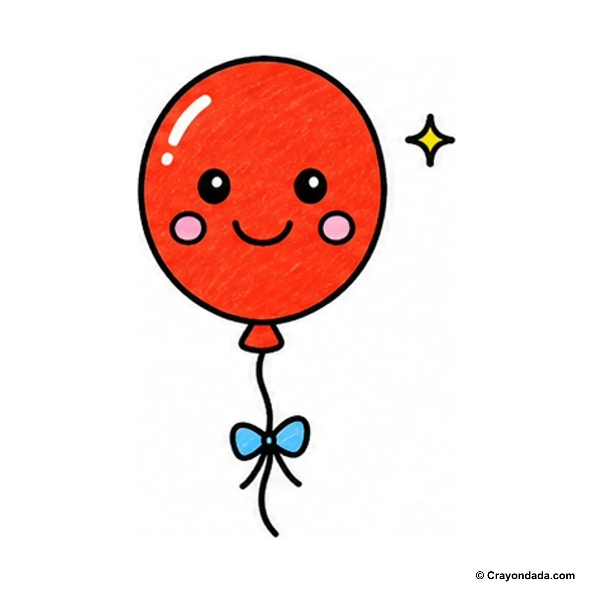 How to Draw a Happy Balloon finished drawing