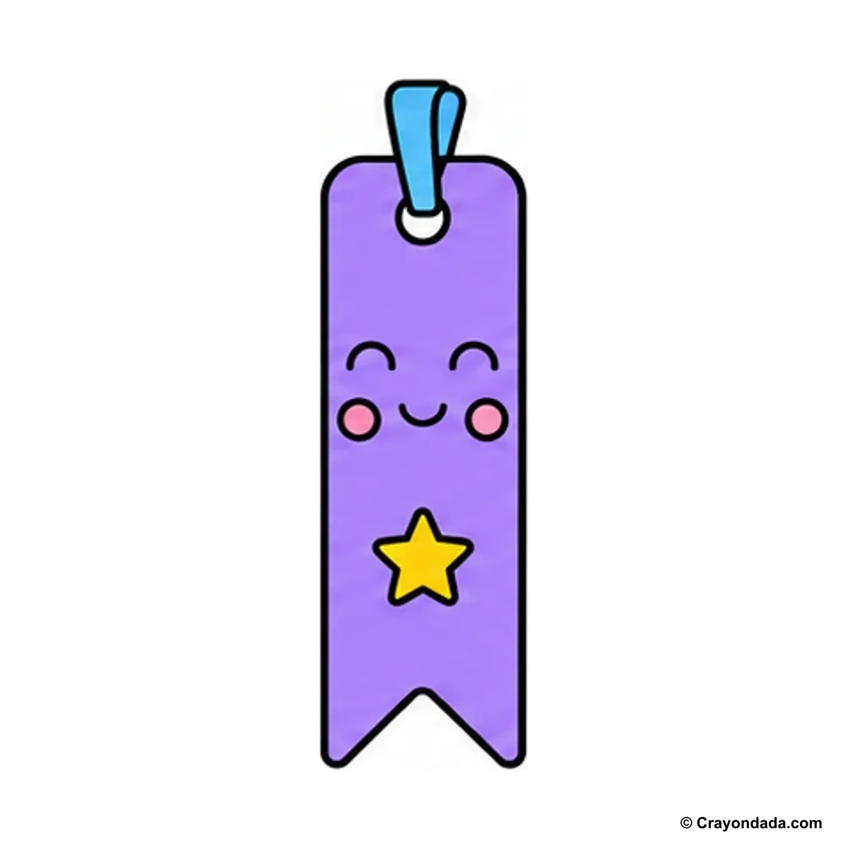 How to Draw a Happy Bookmark finished drawing
