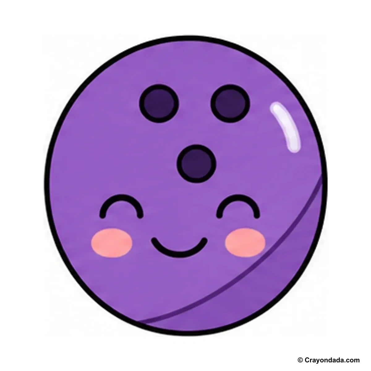 How to Draw a Happy Bowling Ball finished drawing