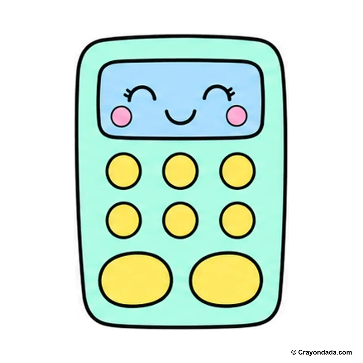 How to Draw a Happy Calculator finished drawing