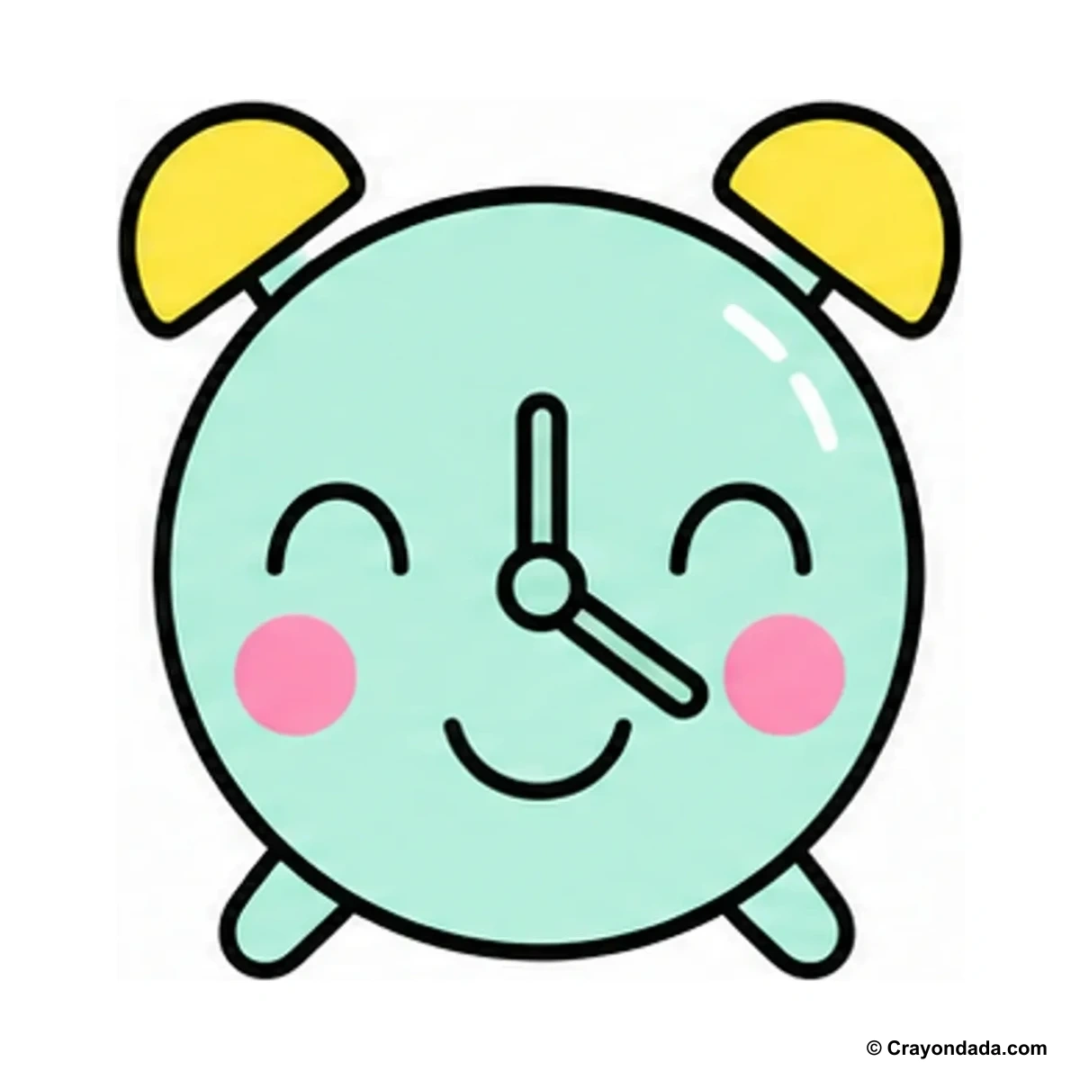 How to Draw a Happy Clock Face finished drawing