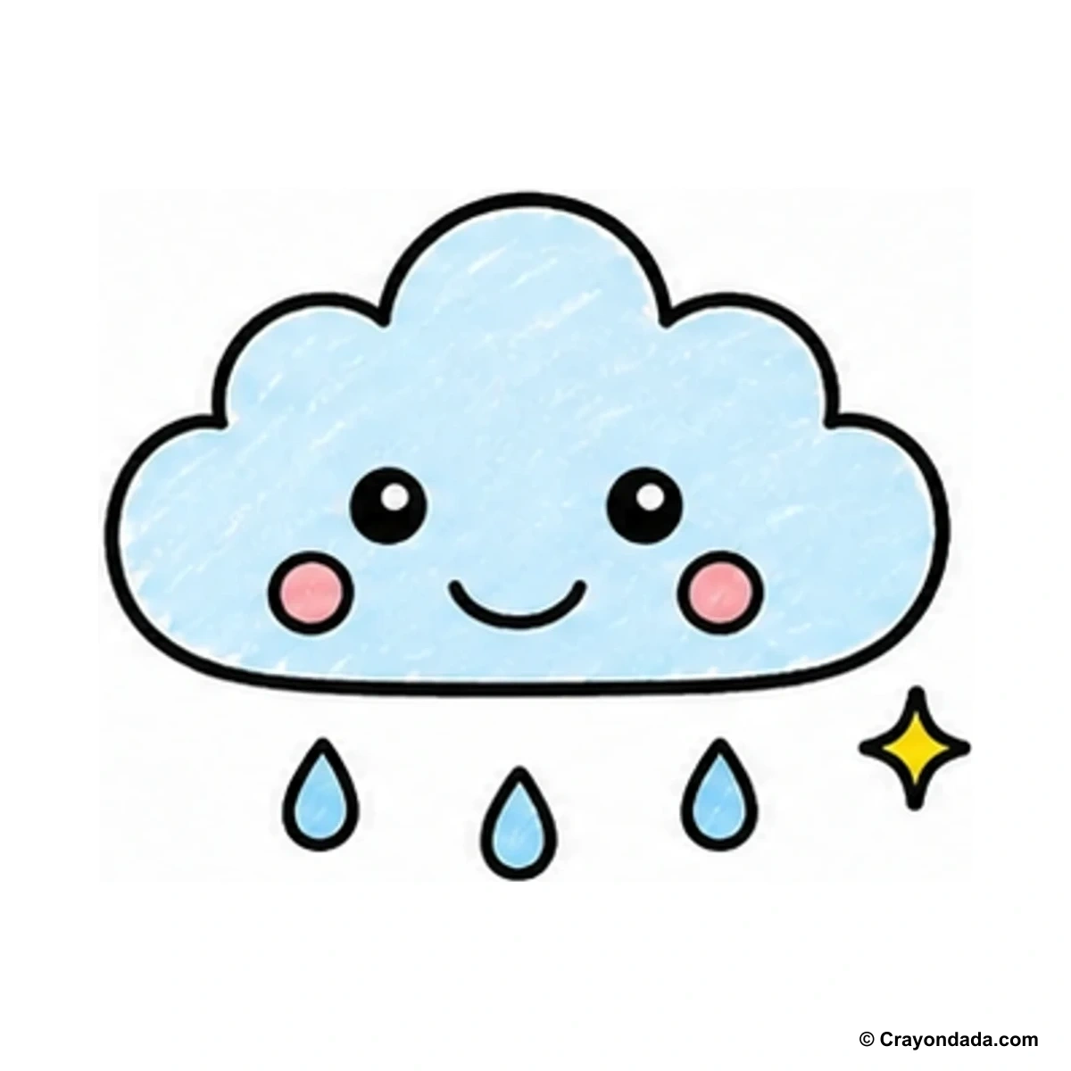 How to Draw a Happy Cloud finished drawing