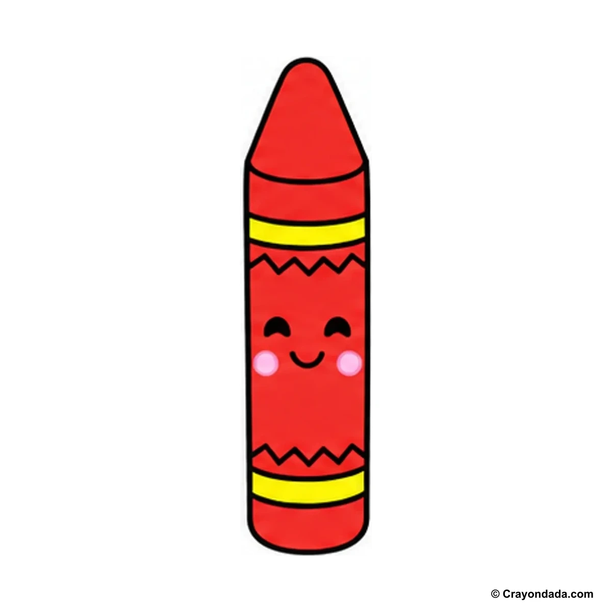 How to Draw a Happy Crayon finished drawing
