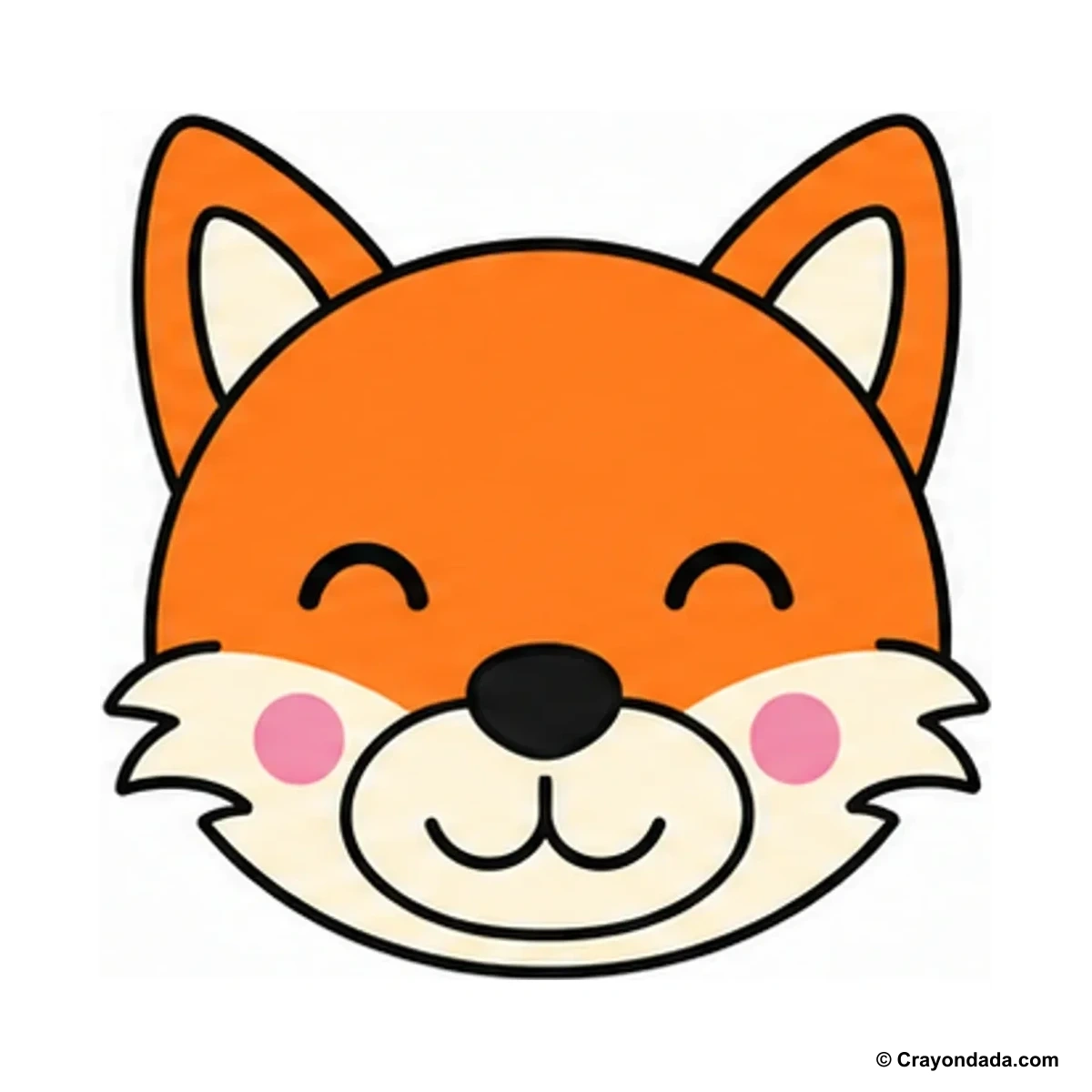 How to Draw a Happy Fox Face finished drawing