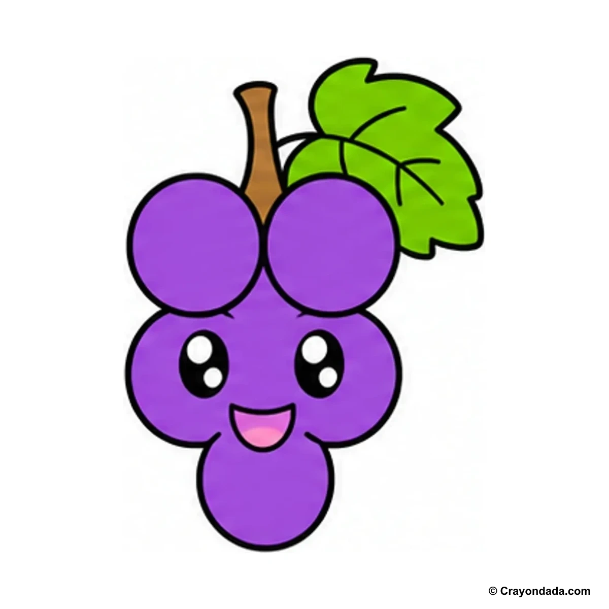 How to Draw Happy Grapes finished drawing