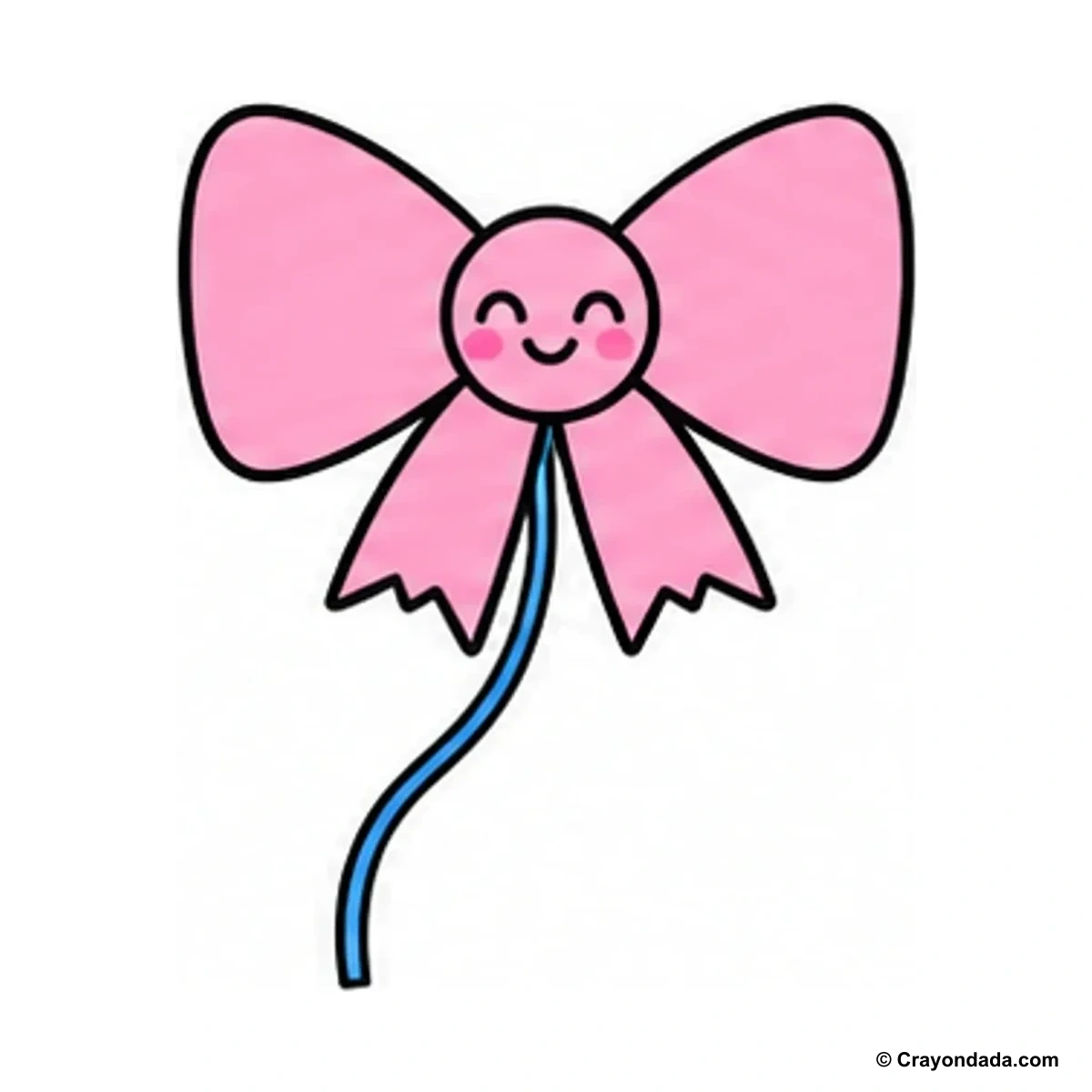 How to Draw a Happy Kite Bow finished drawing