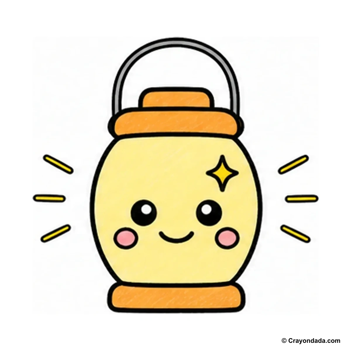 How to Draw a Happy Lantern finished drawing