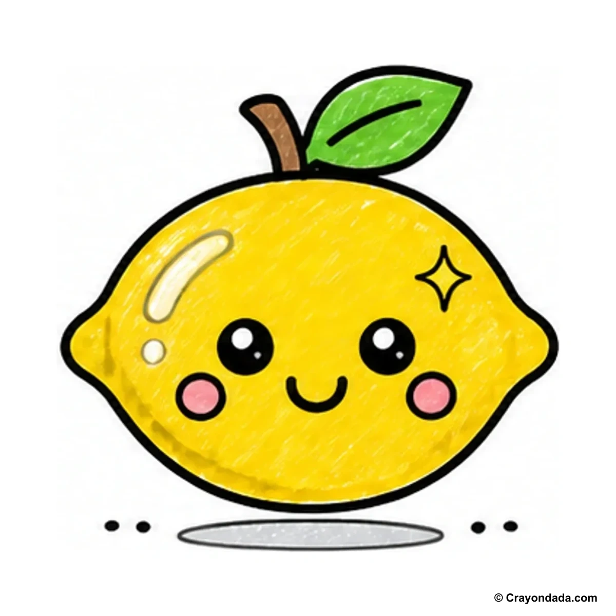 How to Draw a Happy Lemon finished drawing
