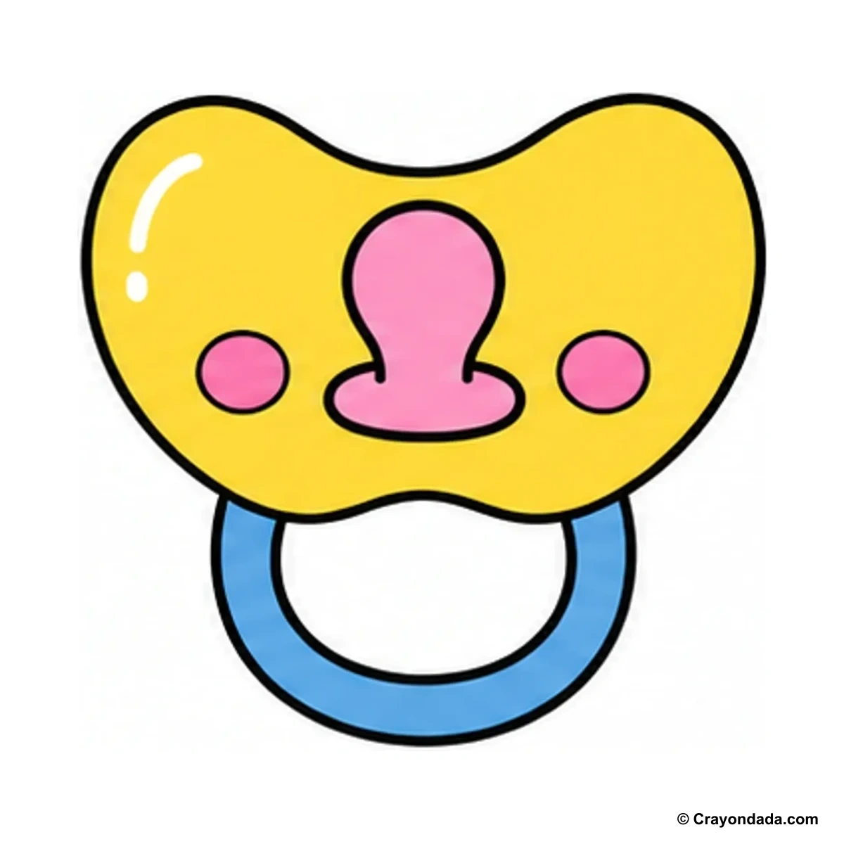 How to Draw a Happy Pacifier finished drawing