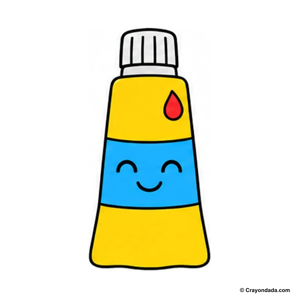 How to Draw a Happy Paint Tube finished drawing