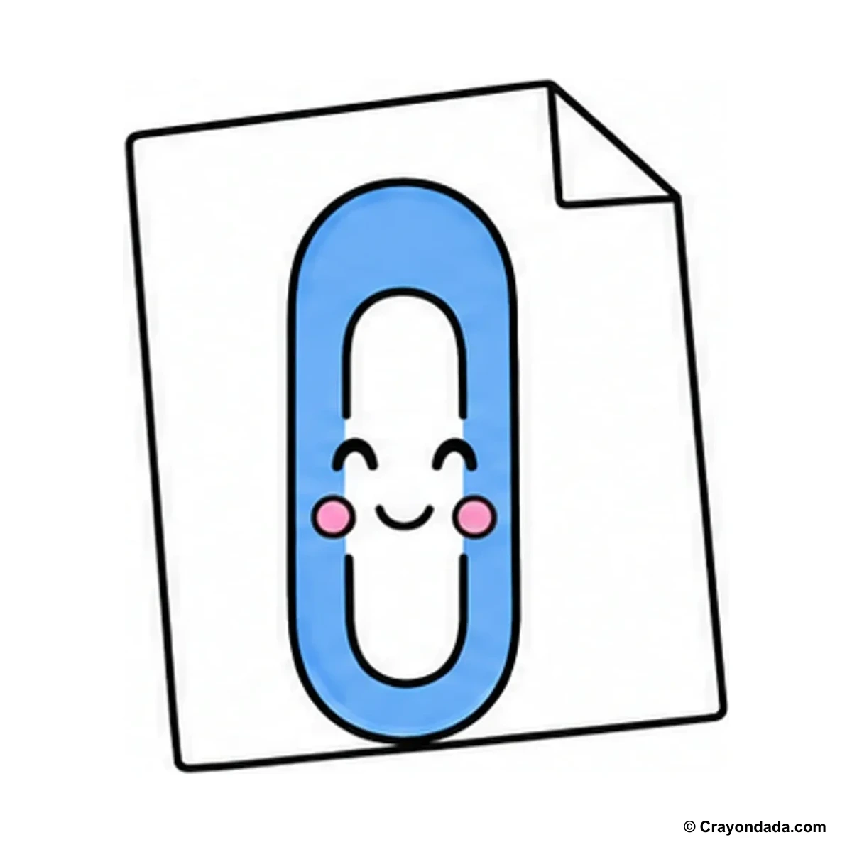 How to Draw a Happy Paper Clip finished drawing